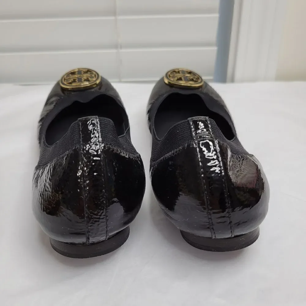 Tory Burch black patent flat 6.5M